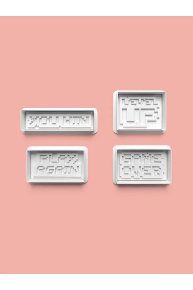 Gamer Oyuncu Teması Kurabiye Kalıbı Ve Şeker Hamuru Kalıbı 4'lü set ürün görseli