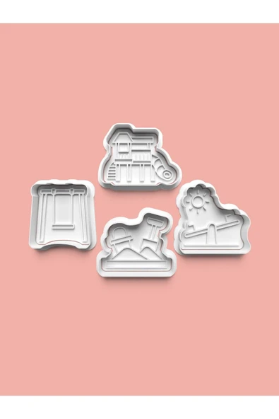 Oyun Parkı Kurabiye Kalıbı Ve Şeker Hamuru Kalıbı 4'lü Set ürün görseli