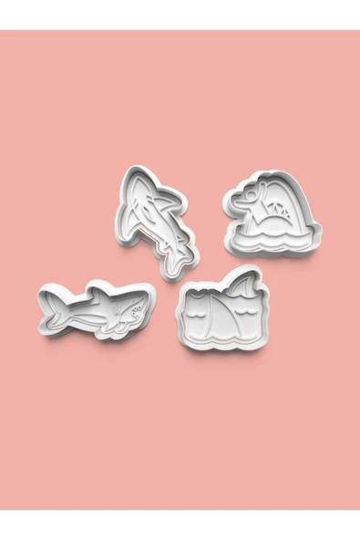 Köpekbalığı Figürü Kurabiye Kalıbı Ve Şeker Hamuru Kalıbı 4'lü set ürün görseli