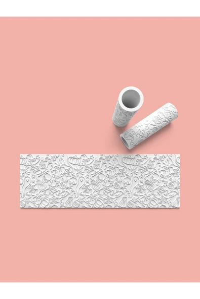 Hamur Seramik Polimer Kil Desen Verici Rulo Silindir 10 Cm Uzunluk 0703-6 ürün görseli