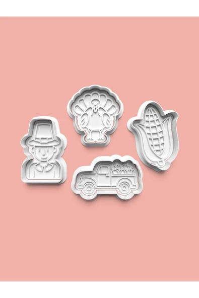 Şükran Günü Kurabiye Kalıbı Ve Şeker Hamuru Kalıbı 4'lü set ürün görseli