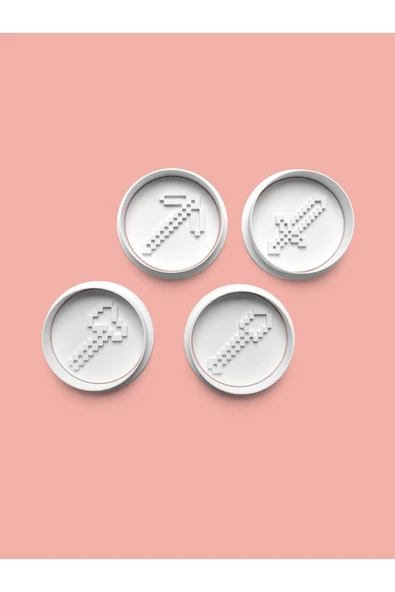 Minecraft Seti Kurabiye Kalıbı Ve Şeker Hamuru Kalıbı 4'lü set ürün görseli