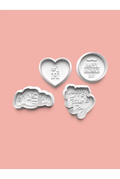 Babalar Günü Kurabiye Kalıbı Ve Şeker Hamuru Kalıbı 4'lü set ürün görseli