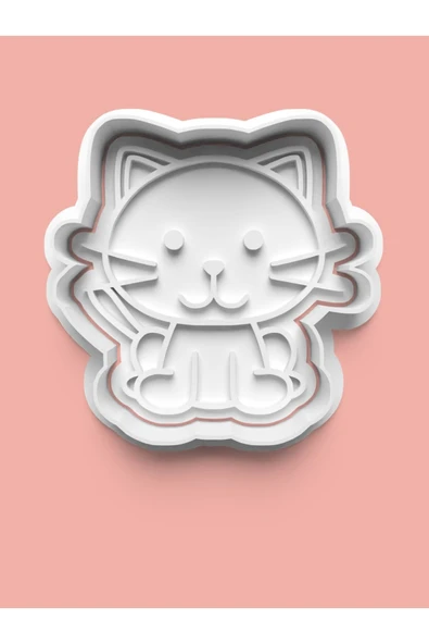 Sevimli Kedicik Figürü Kurabiye Kalıbı Ve Şeker Hamuru Kalıbı ürün görseli