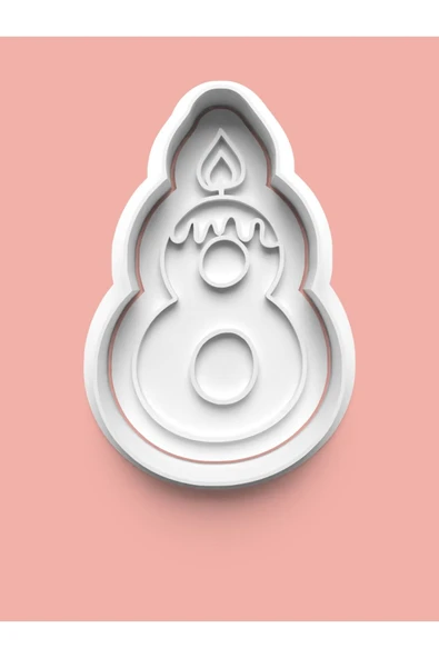 Mum Figürlü Sekiz Rakamı Kurabiye Kalıbı Ve Şeker Hamuru Kalıbı - 8 Numara ürün görseli