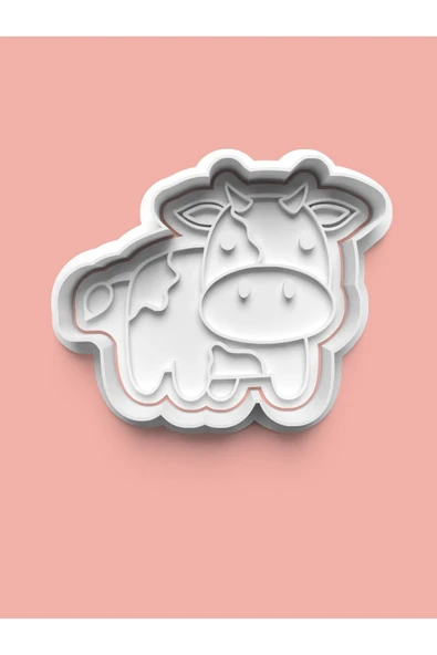 Sevimli İnek Figürü Kurabiye Kalıbı Ve Şeker Hamuru Kalıbı ürün görseli