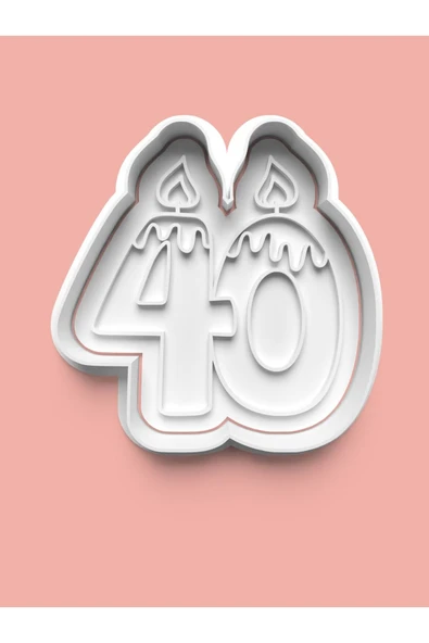 Mum Figürlü Kırk Rakamı Kurabiye Kalıbı Ve Şeker Hamuru Kalıbı - 40 Numara ürün görseli