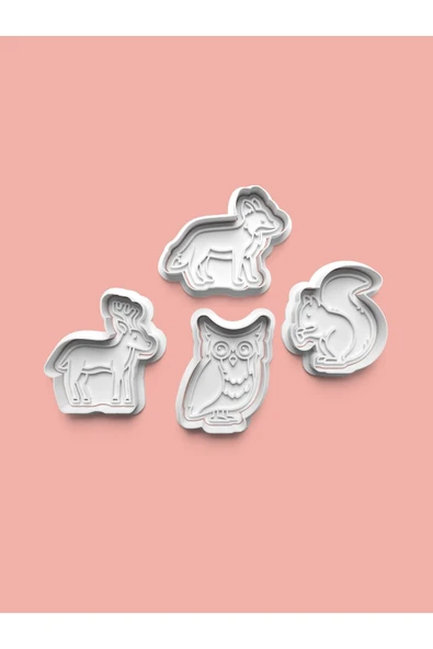 Orman Hayvanları Kurabiye Kalıbı Ve Şeker Hamuru Kalıbı 4'lü set ürün görseli