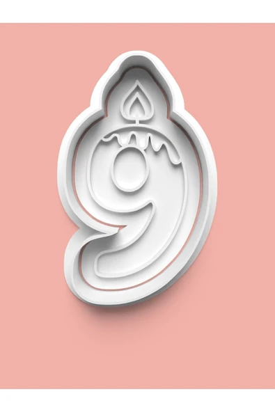 Mum Figürlü Dokuz Rakamı Kurabiye Kalıbı Ve Şeker Hamuru Kalıbı - 9 Numara ürün görseli