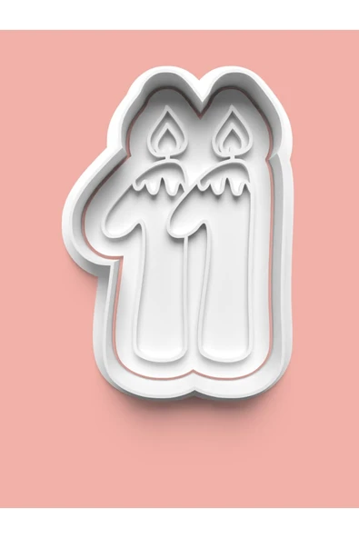 Mum Figürlü On Bir Rakamı Kurabiye Kalıbı Ve Şeker Hamuru Kalıbı - 11 Numara ürün görseli