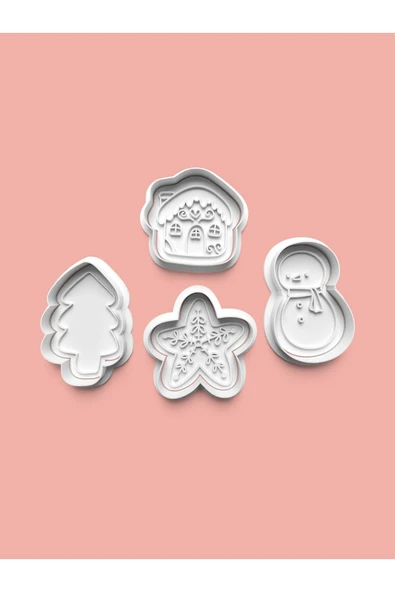 Kış Mevsimi Teması Kurabiye Kalıbı Ve Şeker Hamuru Kalıbı 4'lü set ürün görseli