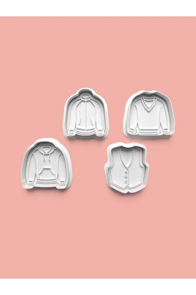 Kıyafet Kurabiye Kalıbı Ve Şeker Hamuru Kalıbı 4'lü set ürün görseli