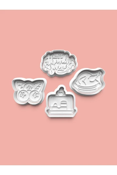 Şükran Günü Kurabiye Kalıbı Ve Şeker Hamuru Kalıbı 4'lü set ürün görseli
