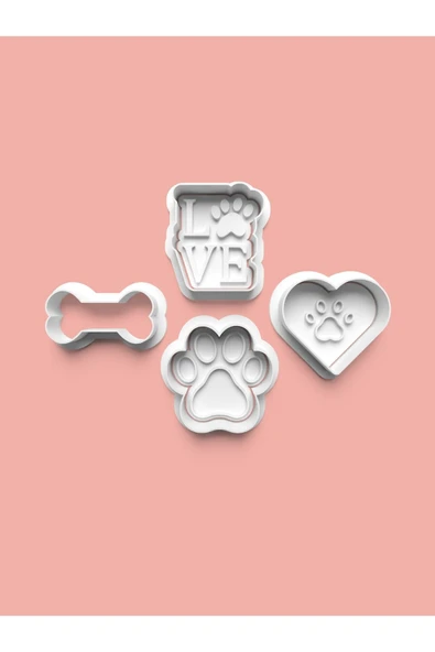 Köpek Sevgisi Kurabiye Kalıbı Ve Şeker Hamuru Kalıbı 4'lü set ürün görseli