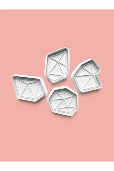 Şekiller Kurabiye Kalıbı Ve Şeker Hamuru Kalıbı 4'lü Set ürün görseli