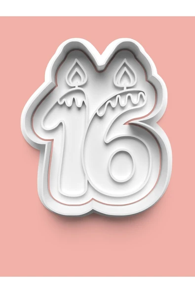 Mum Figürlü On Altı Rakamı Kurabiye Kalıbı Ve Şeker Hamuru Kalıbı - 16 Numara ürün görseli