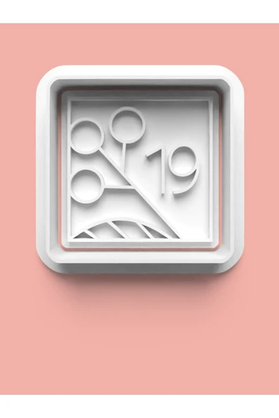 Kareli 19 Numara Figürü Kurabiye Kalıbı Ve Şeker Hamuru Kalıbı - On Dokuz Rakamı ürün görseli