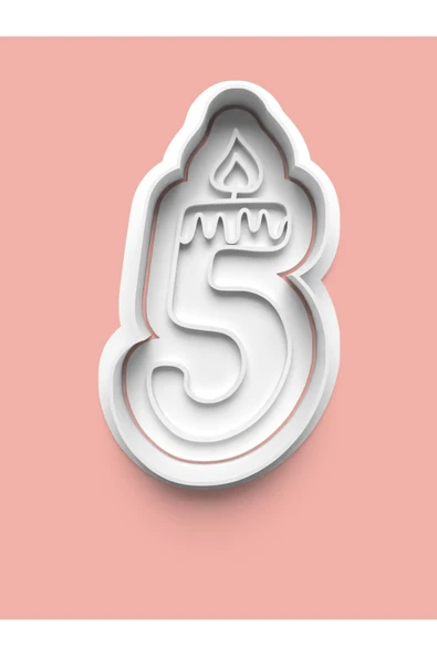 Mum Figürlü Beş Rakamı Kurabiye Kalıbı Ve Şeker Hamuru Kalıbı - 5 Numara ürün görseli