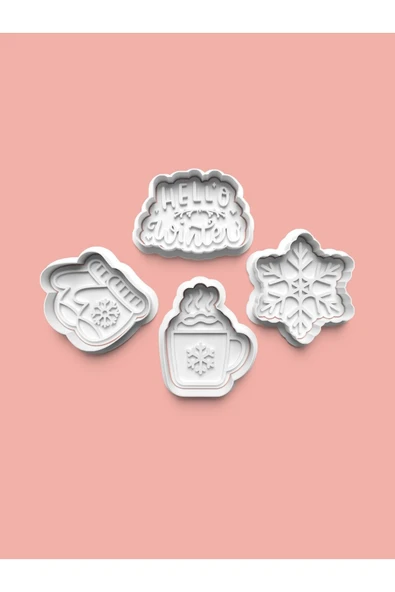 Kış Mevsimi Teması Kurabiye Kalıbı Ve Şeker Hamuru Kalıbı 4'lü set ürün görseli