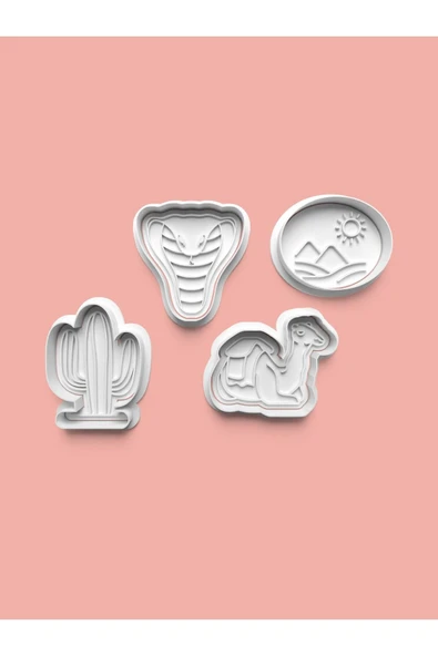 Çöl Teması Kurabiye Kalıbı Ve Şeker Hamuru Kalıbı 4'lü set ürün görseli