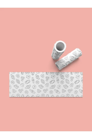 Hamur Seramik Polimer Kil Desen Verici Rulo Silindir 10 Cm Uzunluk 0703-1 ürün görseli