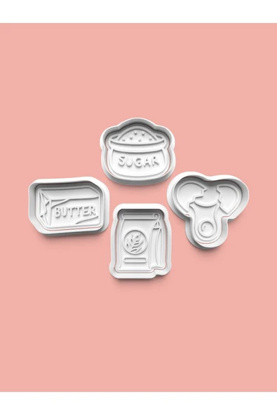 Yemek Pişirme Malzemesi Kalıbı Ve Şeker Hamuru Kalıbı 4'lü Set ürün görseli