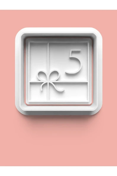 Kareli 5 Numara Figürü Kurabiye Kalıbı Ve Şeker Hamuru Kalıbı - Beş Rakamı ürün görseli