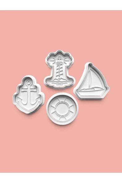 Deniz Feneri Kurabiye Kalıbı Ve Şeker Hamuru Kalıbı 4'lü set ürün görseli