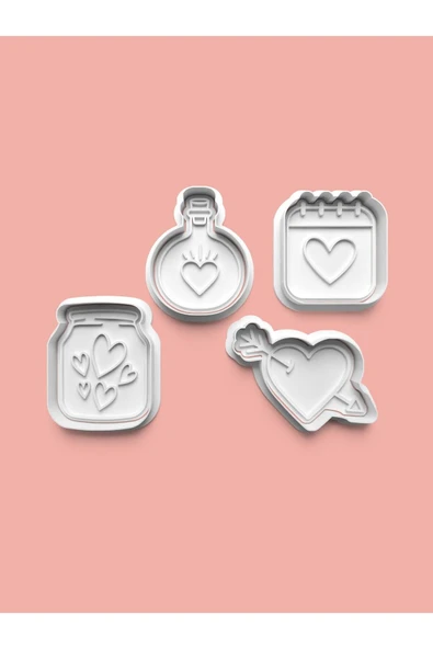 Kalpli Figürler Kurabiye Kalıbı Ve Şeker Hamuru Kalıbı 4'lü set ürün görseli