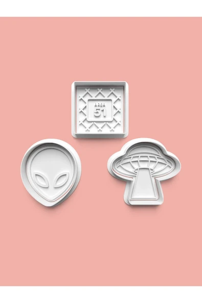 Ufo Kurabiye Kalıbı Ve Şeker Hamuru Kalıbı 3'lü set ürün görseli