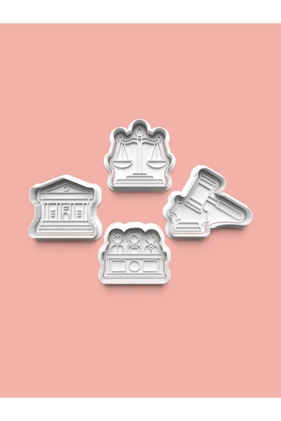 Hukuk-Adalet Kurabiye Kalıbı Ve Şeker Hamuru Kalıbı 4'lü Set ürün görseli