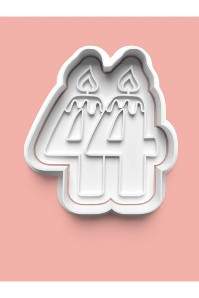 Mum Figürlü Kırk Dört Rakamı Kurabiye Kalıbı Ve Şeker Hamuru Kalıbı - 44 Numara ürün görseli