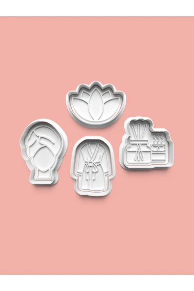 Spa Kurabiye Kalıbı Ve Şeker Hamuru Kalıbı 4'lü Set ürün görseli