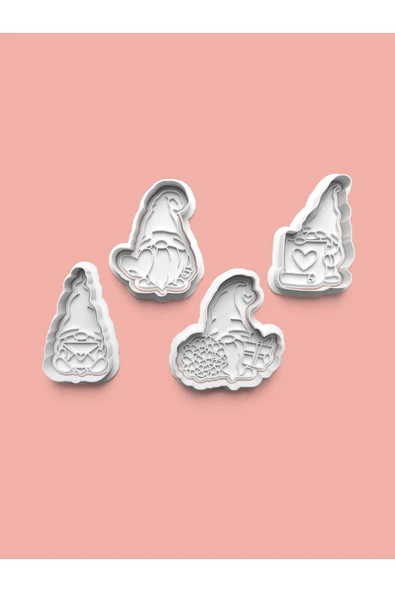 Sevgililer Günü Cücesi Kurabiye Kalıbı Ve Şeker Hamuru Kalıbı 4'lü set ürün görseli