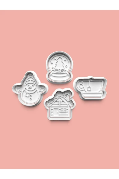Kış Mevsimi Teması Kurabiye Kalıbı Ve Şeker Hamuru Kalıbı 4'lü set ürün görseli