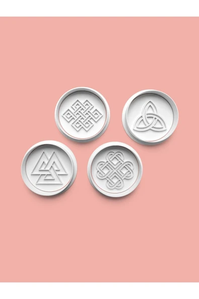 Kelt Düğümü Kurabiye Kalıbı Ve Şeker Hamuru Kalıbı 4'lü set ürün görseli