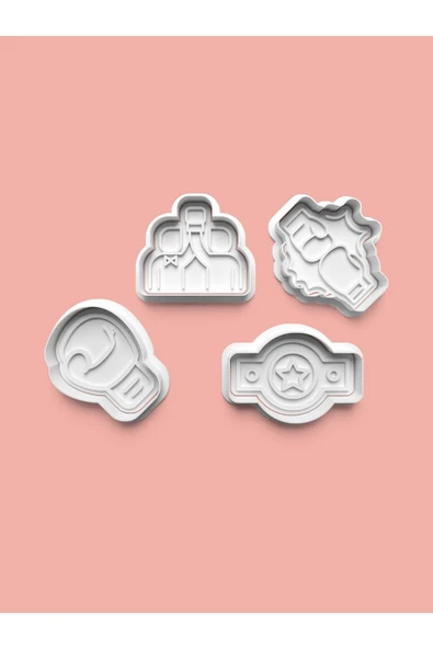 Boks Kurabiye Kalıbı Ve Şeker Hamuru Kalıbı 4'lü set ürün görseli