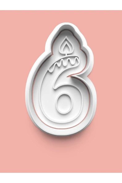 Mum Figürlü Altı Rakamı Kurabiye Kalıbı Ve Şeker Hamuru Kalıbı - 6 Numara ürün görseli