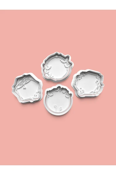 Figürlü Çerçeveler Kurabiye Kalıbı Ve Şeker Hamuru Kalıbı 4'lü set ürün görseli