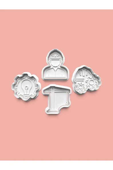 Mühendis Kurabiye Kalıbı Ve Şeker Hamuru Kalıbı 4'lü Set ürün görseli