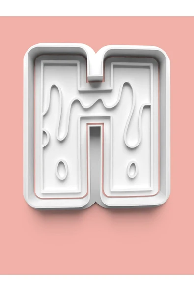 Desenli H Harfi Kurabiye Kalıbı Ve Şeker Hamuru Kalıbı ürün görseli
