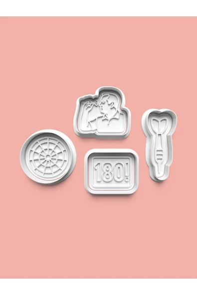 Dart Kurabiye Kalıbı Ve Şeker Hamuru Kalıbı 4'lü Set ürün görseli