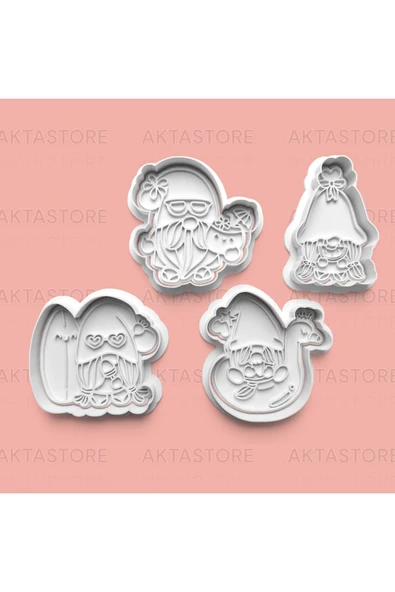 Cüce Tatili Kurabiye Kalıbı Ve Şeker Hamuru Kalıbı 4'lü Set ürün görseli