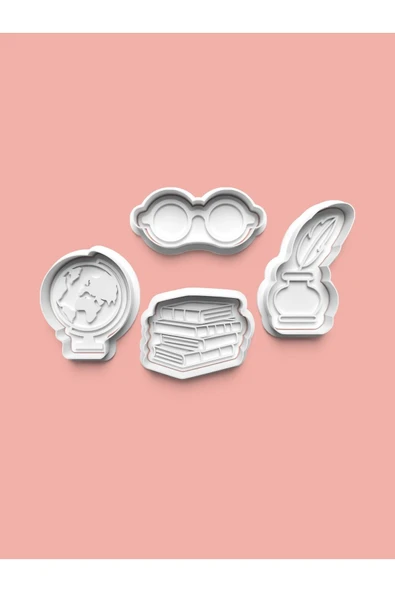 Araştırma Teması Kurabiye Kalıbı Ve Şeker Hamuru Kalıbı 4'lü Set ürün görseli