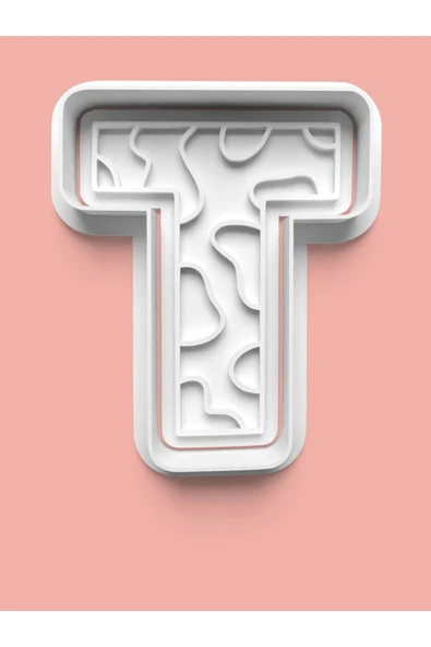 Desenli T Harfi Kurabiye Kalıbı Ve Şeker Hamuru Kalıbı ürün görseli