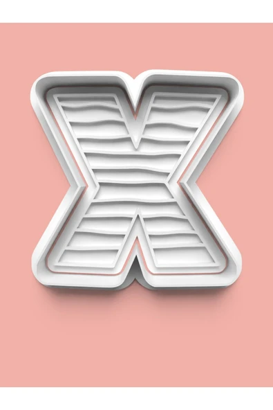 Desenli X Harfi Kurabiye Kalıbı Ve Şeker Hamuru Kalıbı ürün görseli