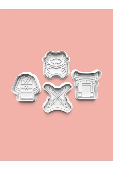 Samuray Kurabiye Kalıbı Ve Şeker Hamuru Kalıbı 4'lü Set ürün görseli