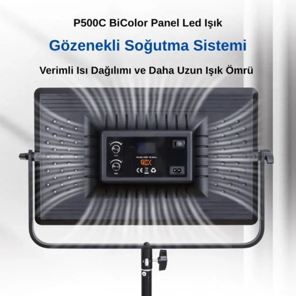 Gdx P500C Bicolor Profesyonel İkili LED Panel Video ve Fotoğraf Stüdyo Işık Seti - 4