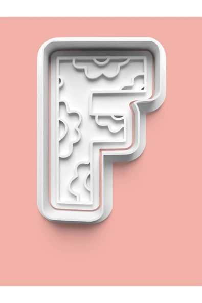 Desenli F Harfi Kurabiye Kalıbı Ve Şeker Hamuru Kalıbı ürün görseli