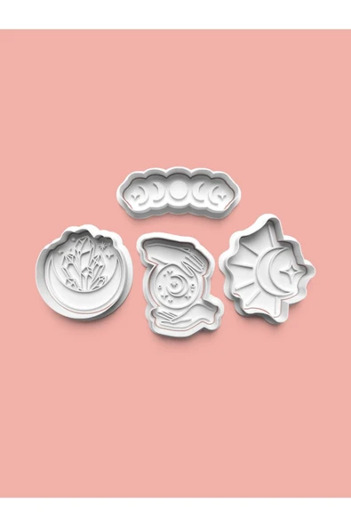 Ay Kurabiye Kalıbı Ve Şeker Hamuru Kalıbı 4'lü Set ürün görseli